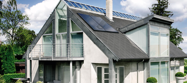 Dům se solárními kolektory